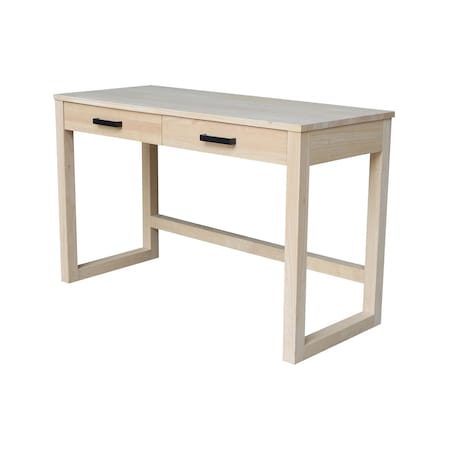 International Concepts Carson Solid Wood Desk with 2 Drawers - Unfinished OF-71